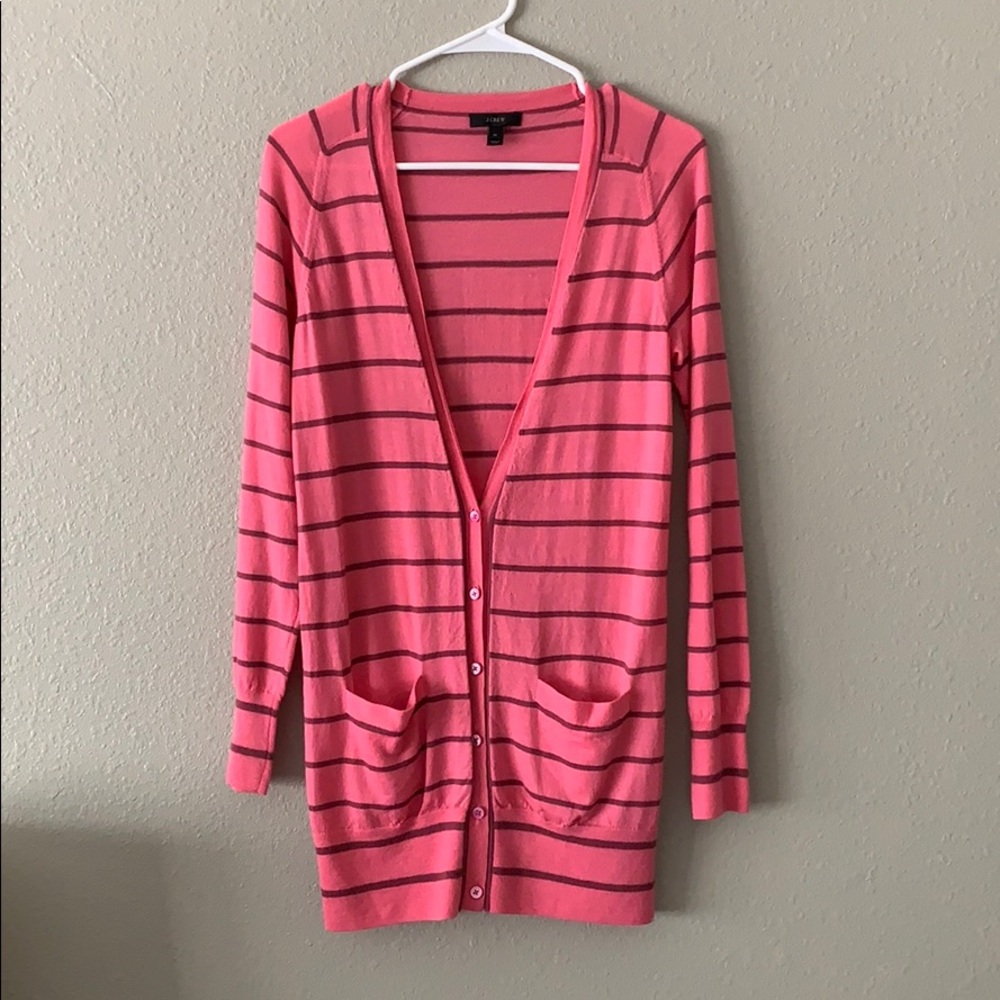 J Crew Striped Cardigan
